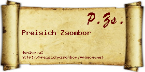 Preisich Zsombor névjegykártya